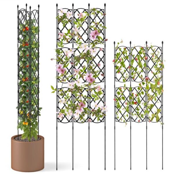 Costway3-Pack Outdoor Plant Support Frame for Raised Garden Bed