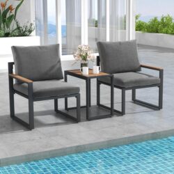 Costway3 Pieces Patio Furniture Set with Soft Cushions for Backyard Poolside Porch Balcony