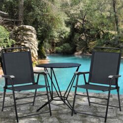 Costway4 Pieces Folding Chairs with Ergonomic Backrest for Outdoor 150 kg Capacity