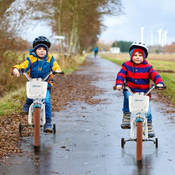 CostwayKids Bike Adjustable with Handbrake and Basket for 3-5 Years Old-Turquoise-14 inches