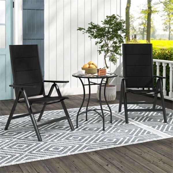 CostwayPatio Folding Chair Set with Soft Padded Seat for Porch Pool Backyard Camping-2 pieces