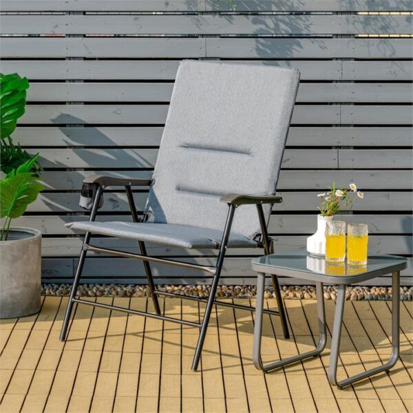CostwayPortable Padded Folding Chair for Camping & Dining & Beach