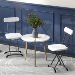 CostwaySet of 2 Folding Chair with Ergonomic Backrest & Curved Feet