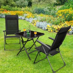 CostwaySet of 2 Patio Dining Chairs with Adjustable Backrest
