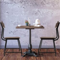 CostwayVintage Dining Chairs Set of 2 with Wood & Metal for Cafe/ Kitchen