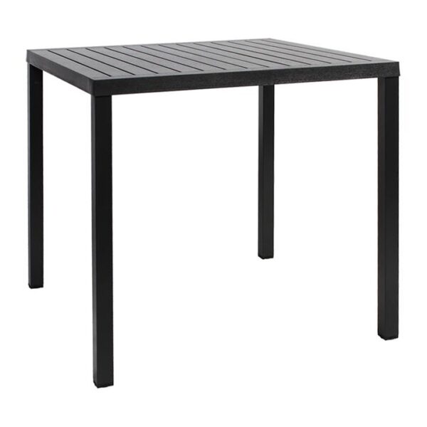 Cube Italian Made Commercial Grade Indoor / Outdoor Square Dining Table, 80cm, Anthracite