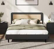 Dahlia Rattan Double Bed Black