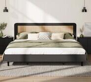 Dahlia Rattan King Bed Black