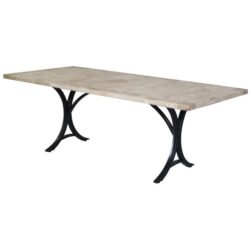 Delphi Travertine Stone Outdoor Dining Table, Minerva Base, 220cm