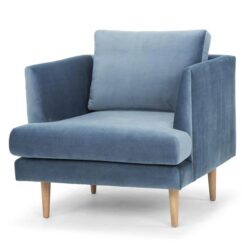 Denmark Fabric Armchair - Dust Blue by Interior Secrets - AfterPay Available