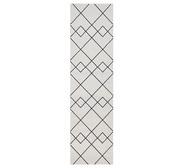 Diamante Runner Rug White Medium