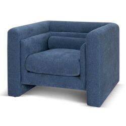 Dilipa Fabric Armchair - Navy Blue by Interior Secrets - AfterPay Available