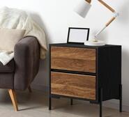 Doltone 2 Drawer Bedside Table Brown
