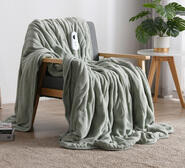 Dreamaker Coral Fleece Heated Throw 200 X 180Cm Green