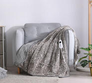Dreamaker Premium Faux Chinchilla Heated Throw 160 X 120Cm Grey