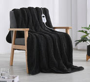 Dreamaker Teddy Fleece Heated Throw 160 X 130Cm Grey
