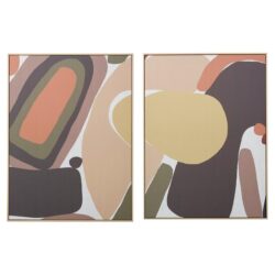 "Earthy Abstract" 2 Piece Framed Canvas Wall Art Set, 80cm