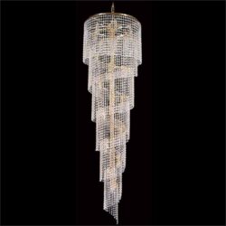 Eos Asfour Crystal Pendant Light / Chandelier, 51cm, Gold