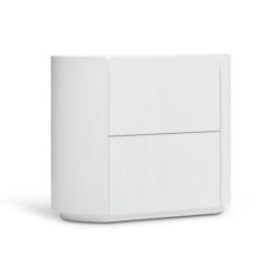 Ex Display - Arnar 60cm Bedside Table - White Oak by Interior Secrets - AfterPay Available
