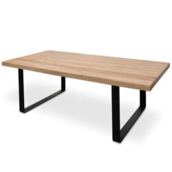 Ex Display - Dalton Reclaimed Wood Dining Table 2.4m - Rustic Natural - Upgraded Top by Interior Secrets - AfterPay Available