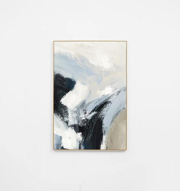 Ex Display - Eden Blue 2 Framed Canvas Wall Art Print - White Frame by Interior Secrets - AfterPay Available