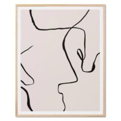 Ex Display - Lines Nude 2 Framed Wall Art Print by Interior Secrets - AfterPay Available