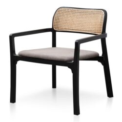 Ex Display - Madeline Fabric Armchair - Caramel Grey with Black Legs by Interior Secrets - AfterPay Available