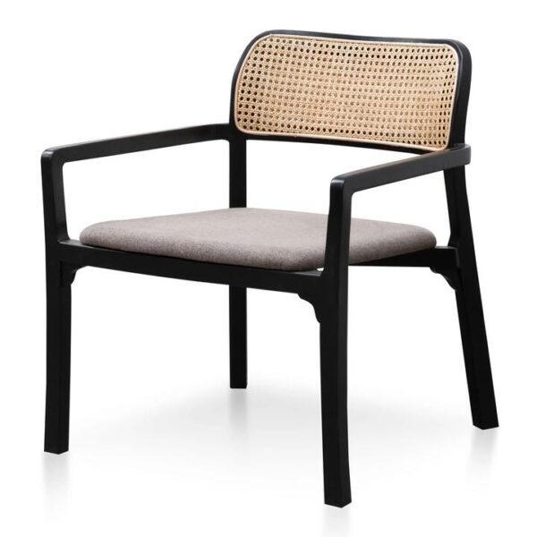 Ex Display - Madeline Fabric Armchair - Caramel Grey with Black Legs by Interior Secrets - AfterPay Available
