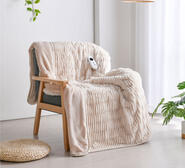 Eyelash Reversible 160 X 130Cm Heated Throw Neutral