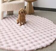 Fluff 200 X 200Cm Washable Round Rug Pink