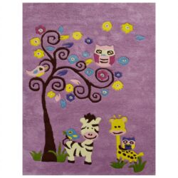 Grassland Friend Handwoven Wool Kids Rug, 160x110cm
