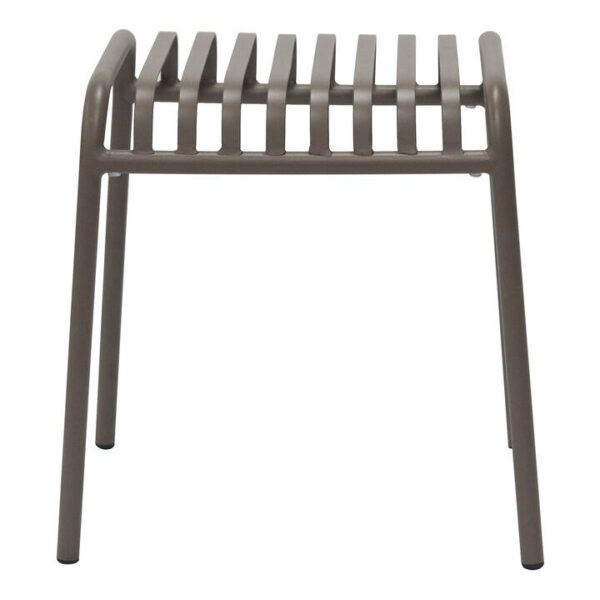 Helvetia Steel Outdoor Side Table, Cappuccino