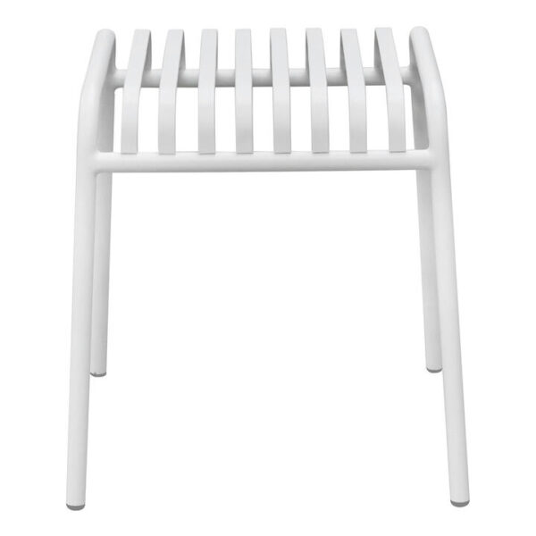 Helvetia Steel Outdoor Side Table, White