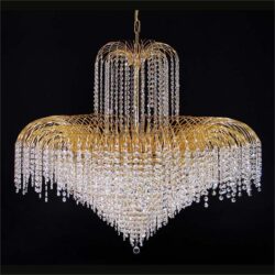 Hera Asfour Crystal Pendant Light / Chandelier, 110cm, Gold