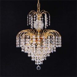 Hera Asfour Crystal Pendant Light / Chandelier, 33cm, Gold