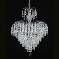 Hera Asfour Crystal Pendant Light / Chandelier, 43cm, Chrome