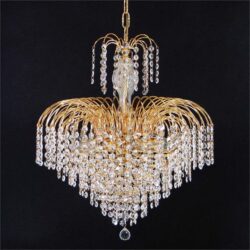 Hera Asfour Crystal Pendant Light / Chandelier, 43cm, Gold