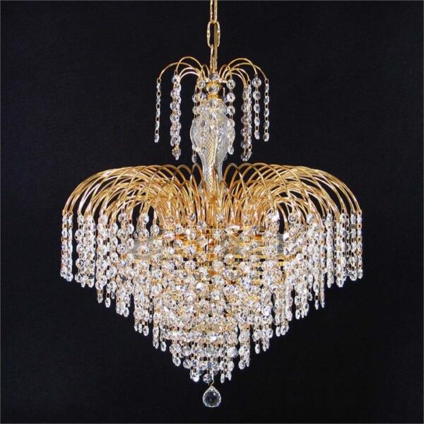 Hera Asfour Crystal Pendant Light / Chandelier, 43cm, Gold