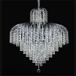 Hera Asfour Crystal Pendant Light / Chandelier, 56cm, Chrome