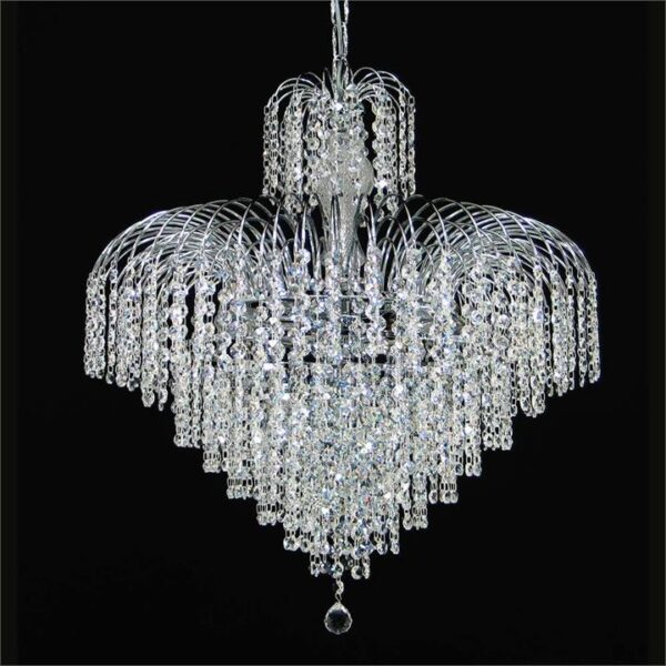 Hera Asfour Crystal Pendant Light / Chandelier, 56cm, Chrome