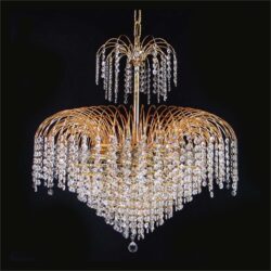 Hera Asfour Crystal Pendant Light / Chandelier, 56cm, Gold
