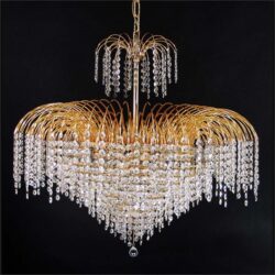 Hera Asfour Crystal Pendant Light / Chandelier, 82cm, Gold