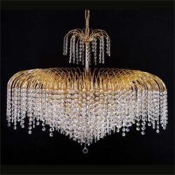 Hera Asfour Crystal Pendant Light / Chandelier, 92cm, Gold