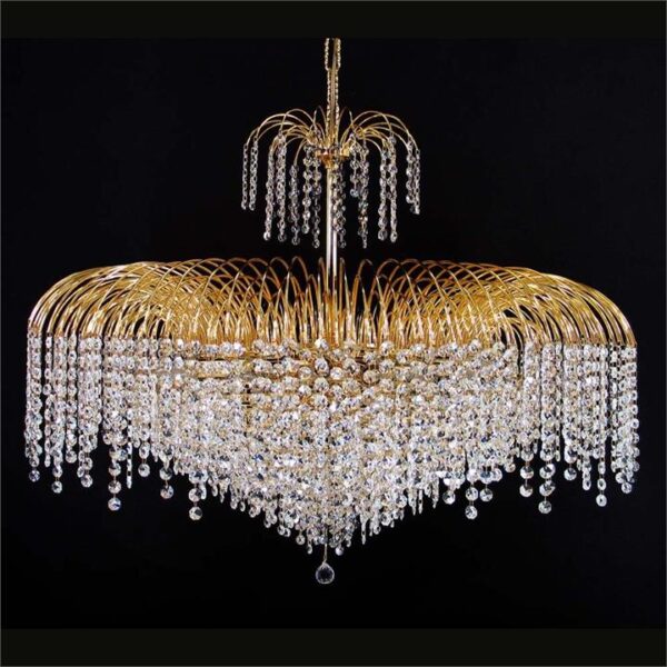 Hera Asfour Crystal Pendant Light / Chandelier, 92cm, Gold