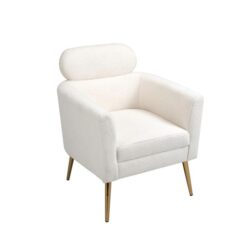 HomeStar Melissa Faux-Fur Relaxing Accent Lunge Sheepert Armchair - White