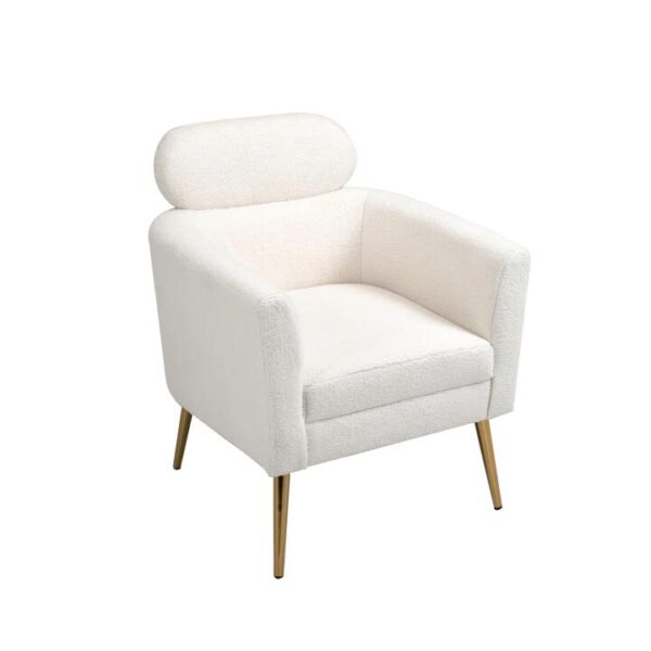 HomeStar Melissa Faux-Fur Relaxing Accent Lunge Sheepert Armchair - White