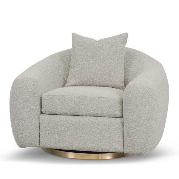 Howard Swivel Armchair - Ash Grey Boucle by Interior Secrets - AfterPay Available