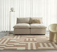 Kijo Geometric Lines Washable Rug Neutral Medium