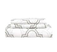Lane Linen Double Trellis Quilt Cover Set Grey