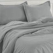 Lane Linen Queen Quilt Cover Set Grey